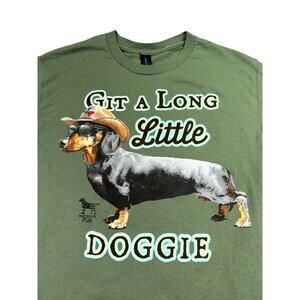 American Fido T-Shirt Men's Small Dachshund Weiner Dog Texas Humor Git Along